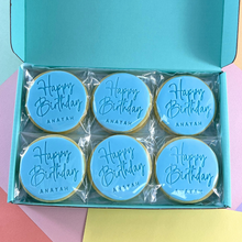 Load image into Gallery viewer, Cursive Happy Birthday Cookies