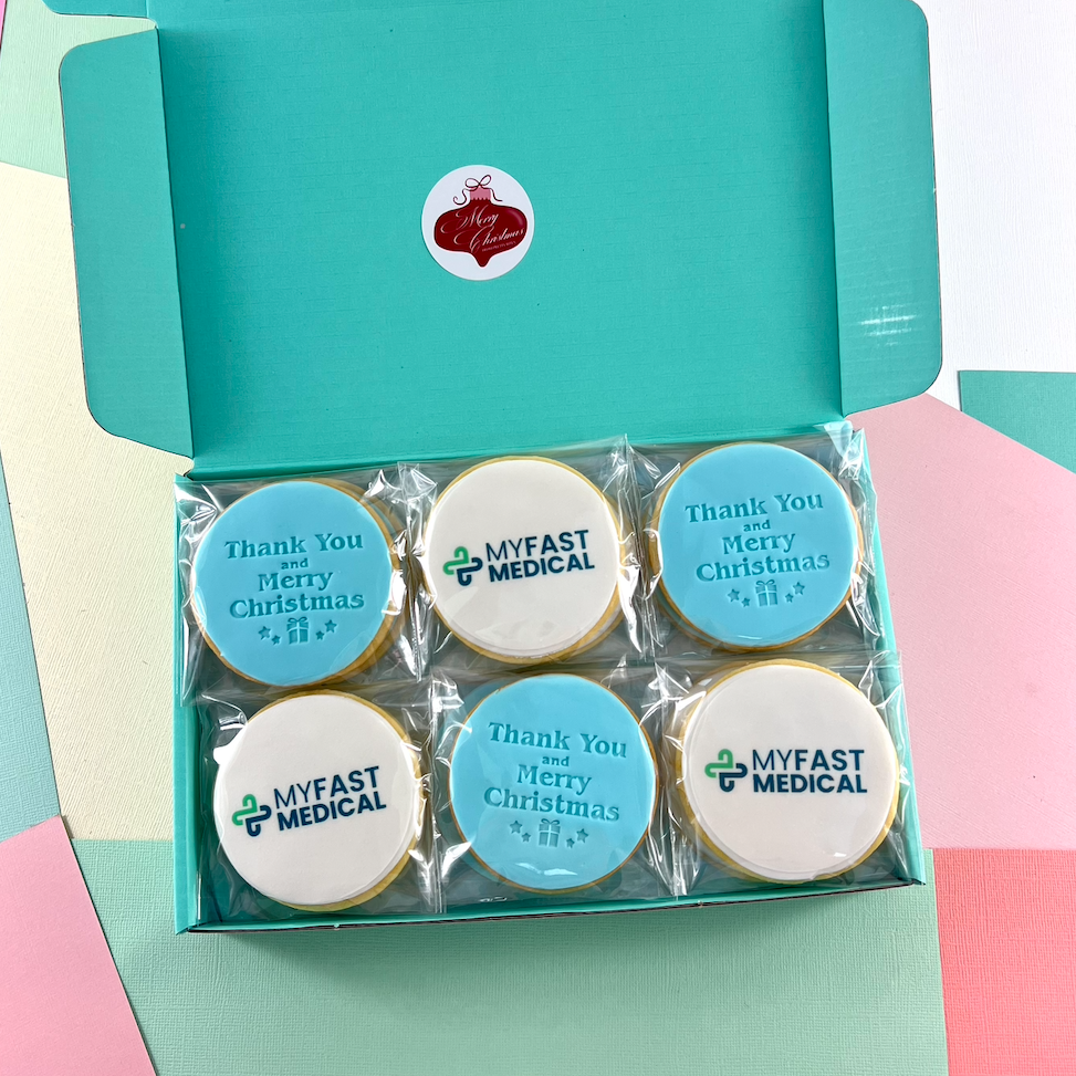 Corporate Logo Thank You & Merry Christmas Cookies